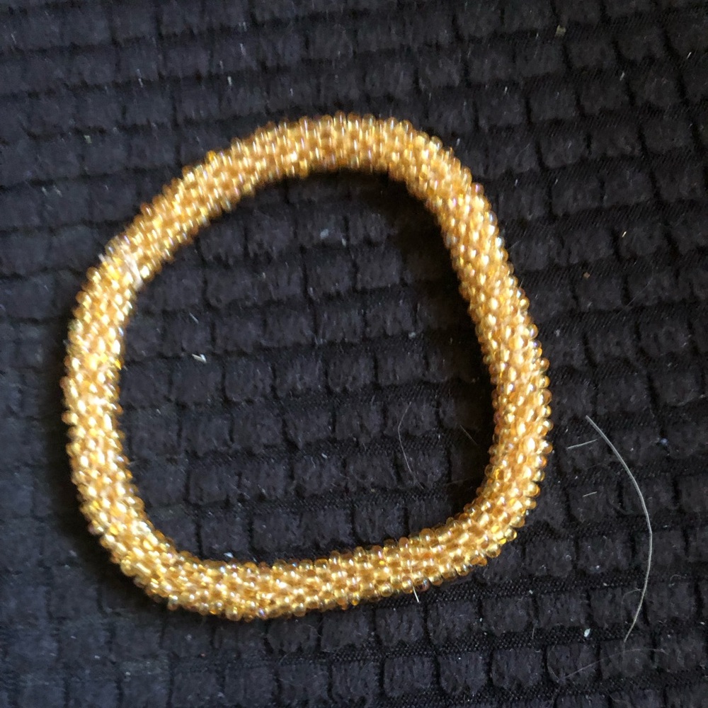 Crocheted Glass Bead Stretch Bracelet- 675 $15 or $12 w/offer
